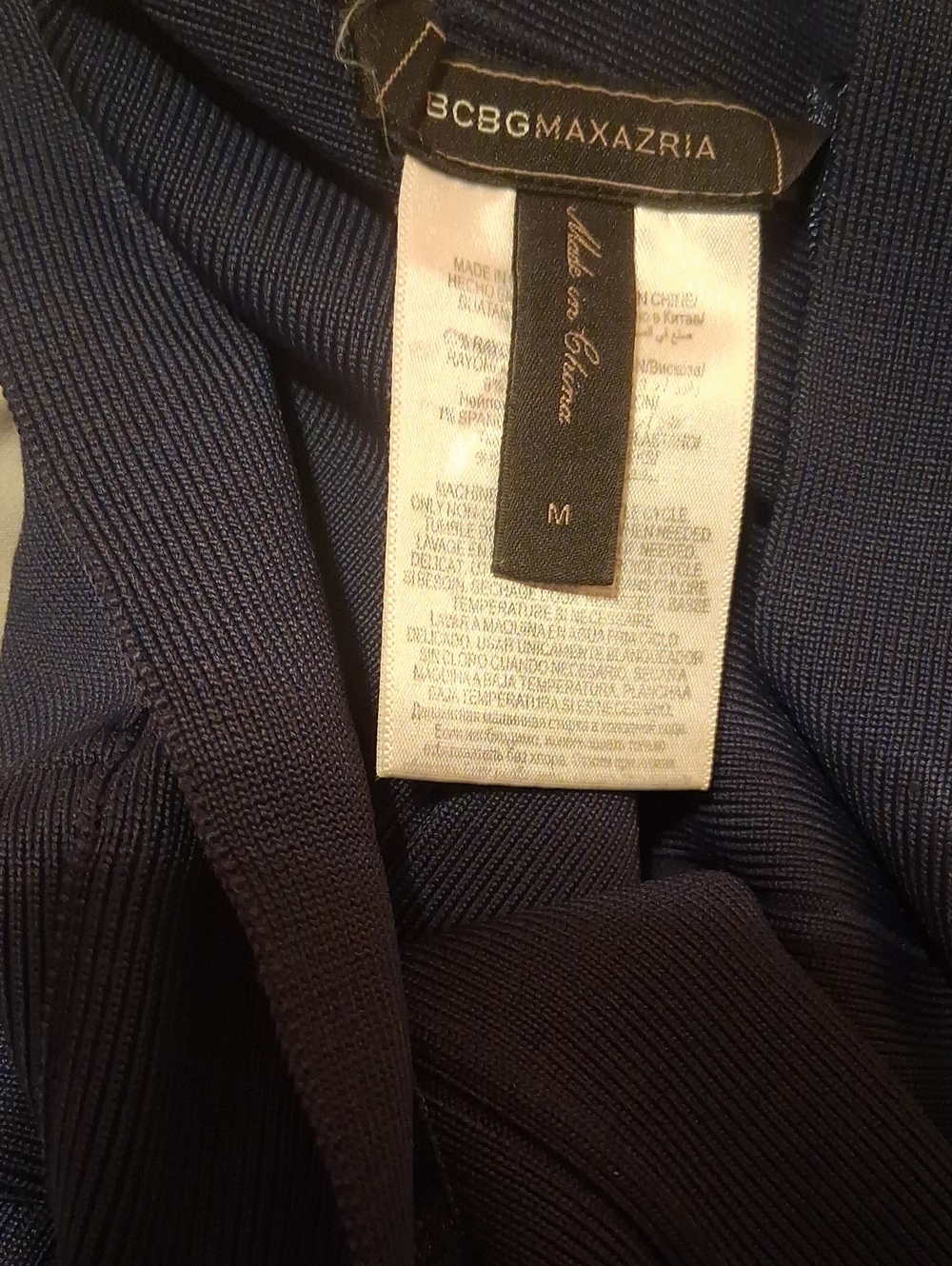 BCBGMaxAzria Dark Navy Ribbed Pencil Skirt